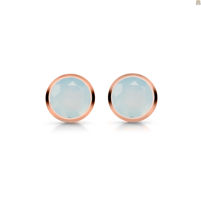 Blue Chalcedony Stud Earring BLX-RDE-1254.