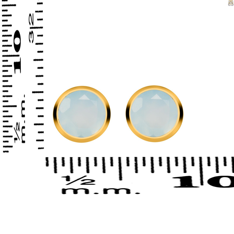 Blue Chalcedony Stud Earring BLX-RDE-1254.
