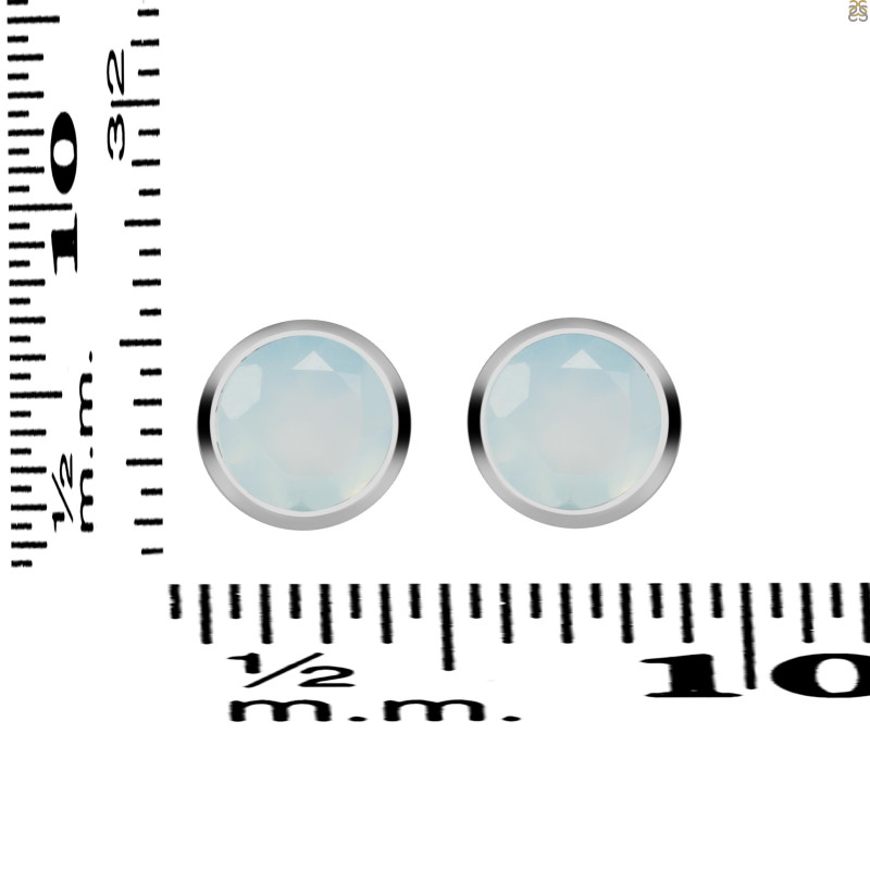 Blue Chalcedony Stud Earring BLX-RDE-1254.