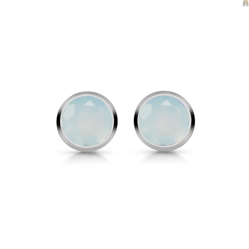 Blue Chalcedony Stud Earring BLX-RDE-1254.