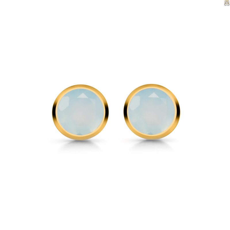 Blue Chalcedony Stud Earring BLX-RDE-1254.
