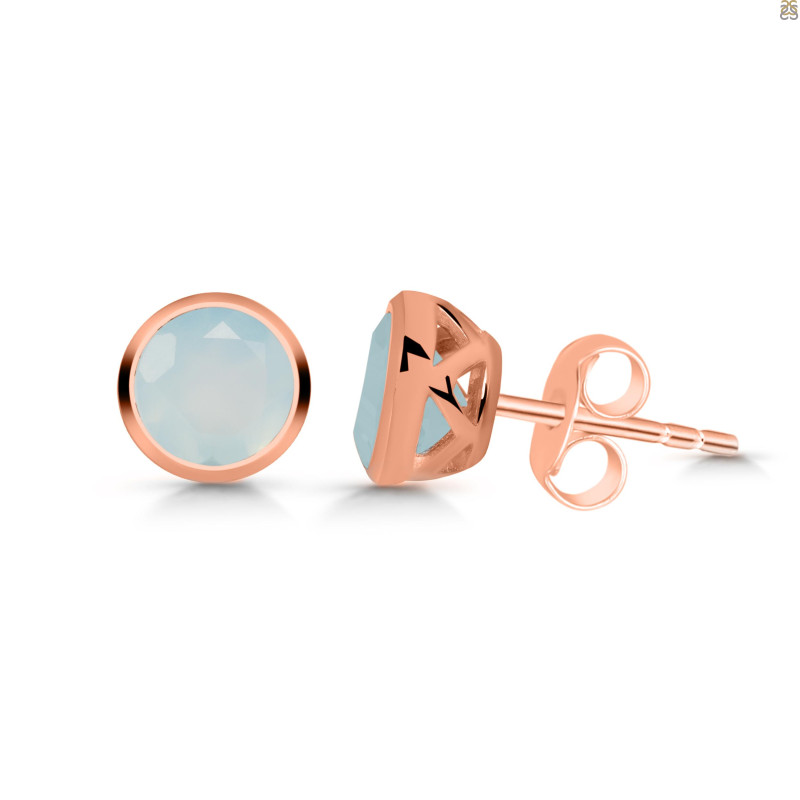 Blue Chalcedony Stud Earring BLX-RDE-1254.
