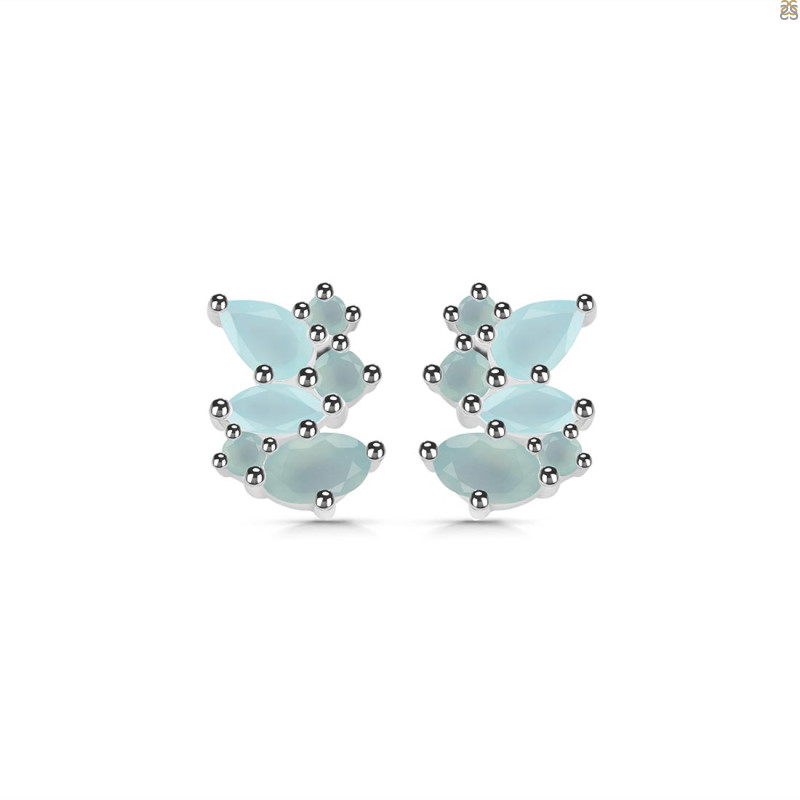 Blue Chalcedony Stud Earring BLX-RDE-1261.