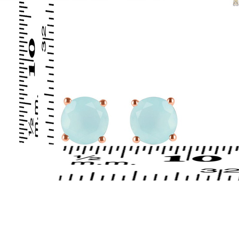 Blue Chalcedony Stud Earring BLX-RDE-1353.
