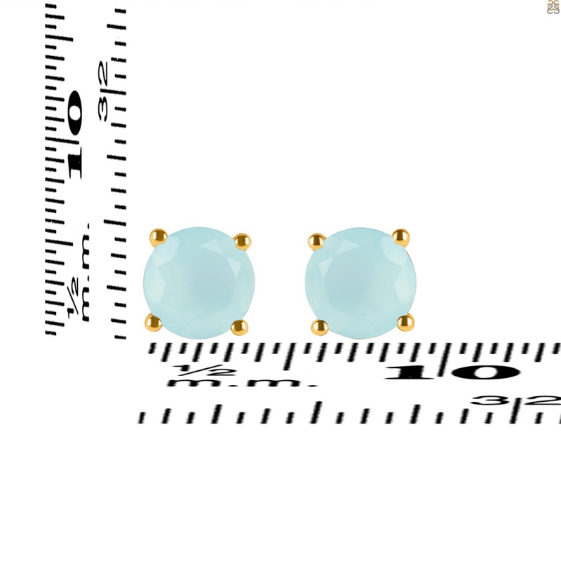 Blue Chalcedony Stud Earring BLX-RDE-1353.