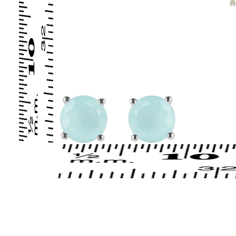 Blue Chalcedony Stud Earring BLX-RDE-1353.