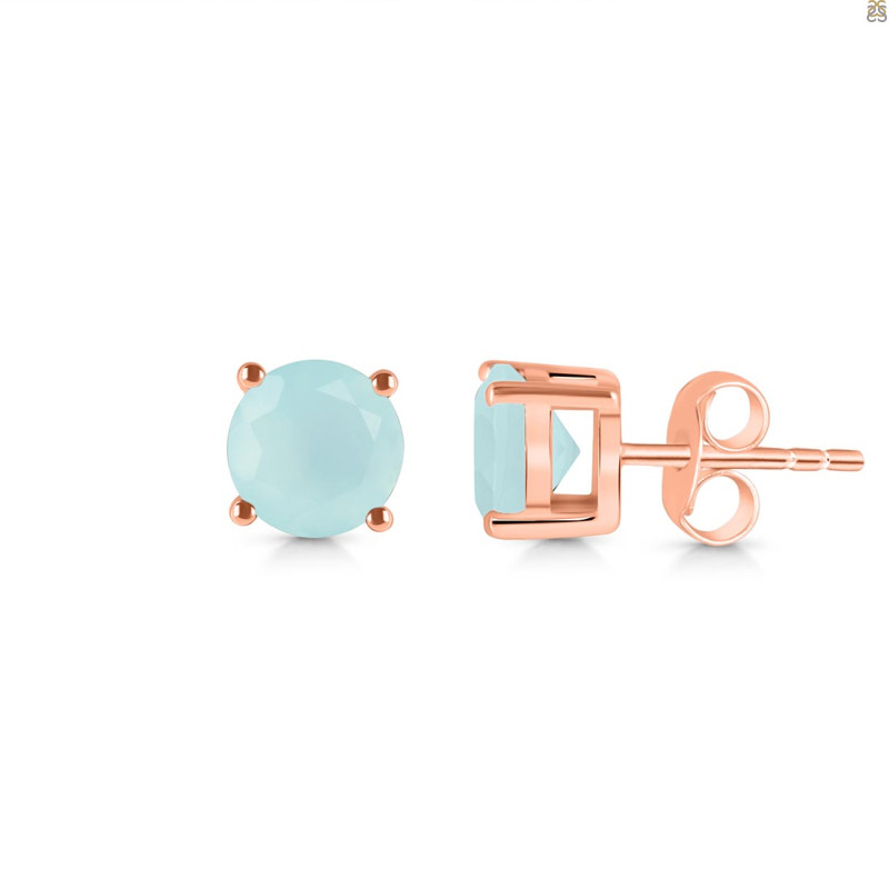Blue Chalcedony Stud Earring BLX-RDE-1353.