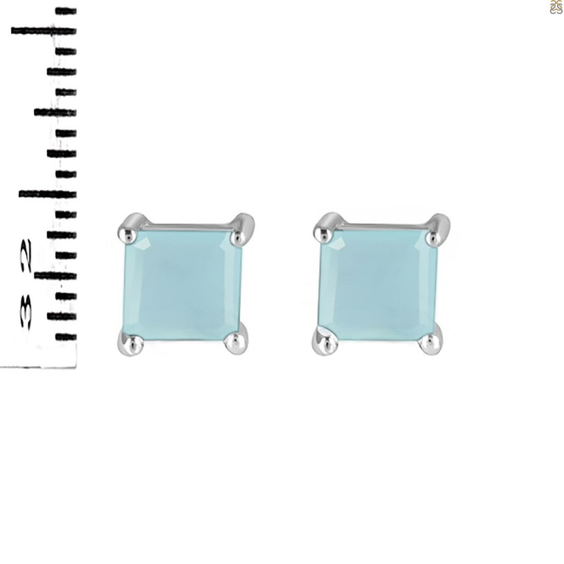 Blue Chalcedony Stud Earring BLX-RDE-1373.