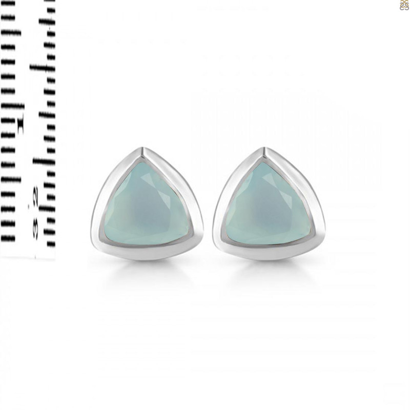 Blue Chalcedony Stud Earring BLX-RDE-1378.