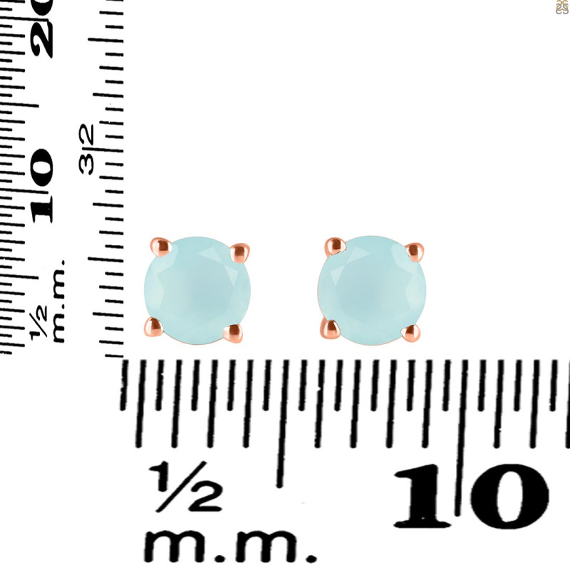 Blue Chalcedony Stud Earring BLX-RDE-1435.