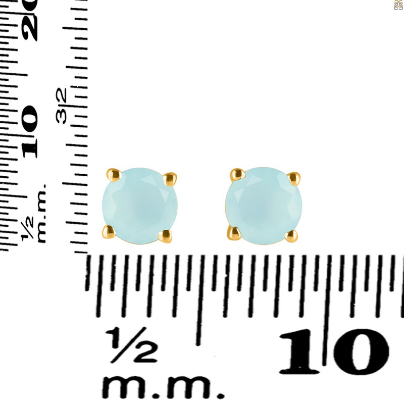 Blue Chalcedony Stud Earring BLX-RDE-1435.