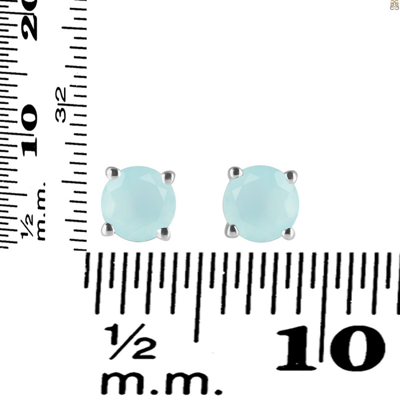 Blue Chalcedony Stud Earring BLX-RDE-1435.