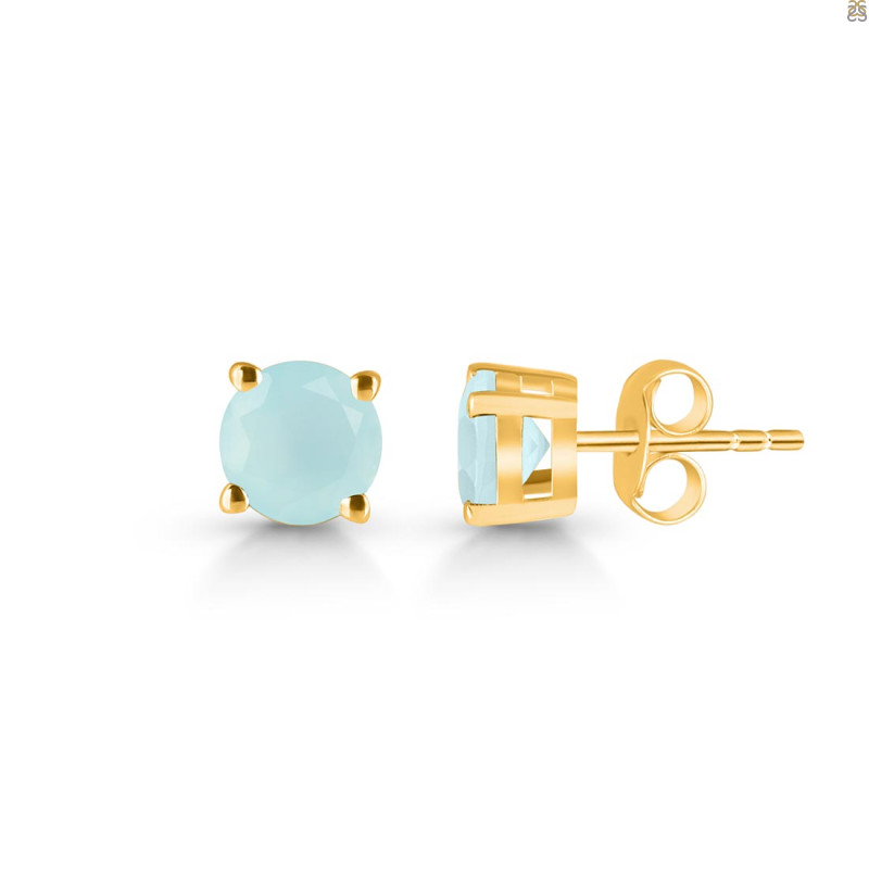 Blue Chalcedony Stud Earring BLX-RDE-1435.
