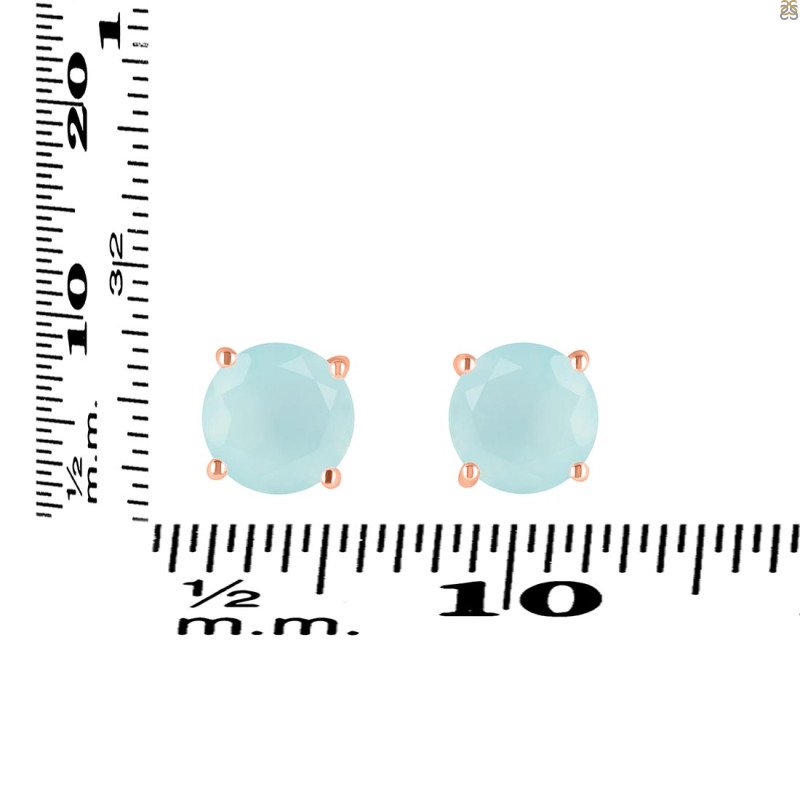 Blue Chalcedony Stud Earring BLX-RDE-1436.