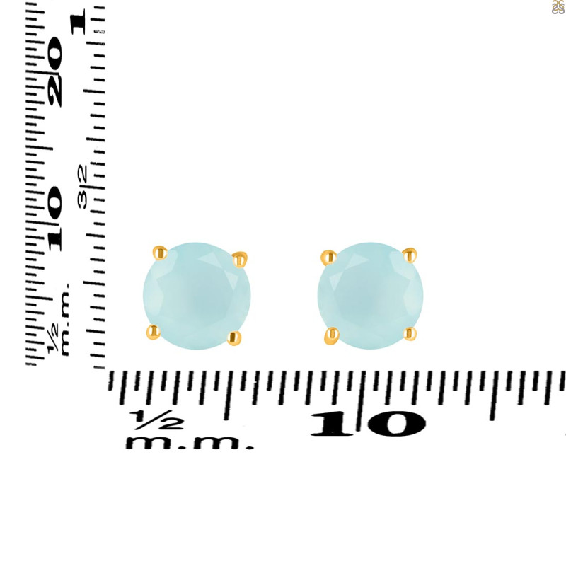 Blue Chalcedony Stud Earring BLX-RDE-1436.