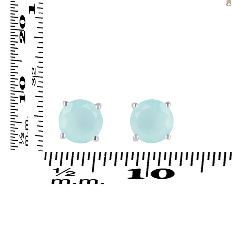 Blue Chalcedony Stud Earring BLX-RDE-1436.