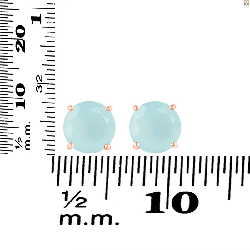 Blue Chalcedony Stud Earring BLX-RDE-1437.
