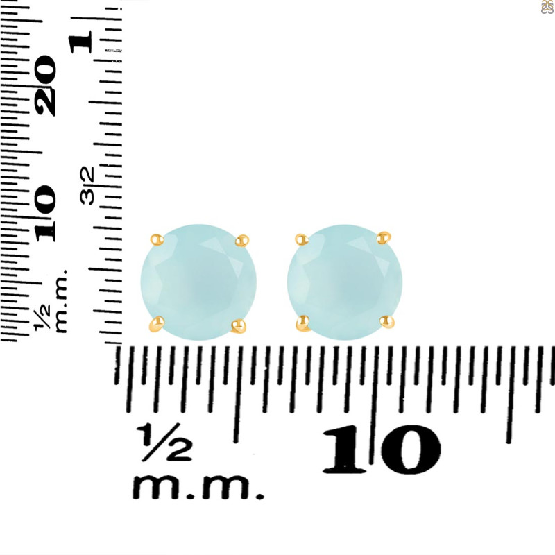 Blue Chalcedony Stud Earring BLX-RDE-1437.