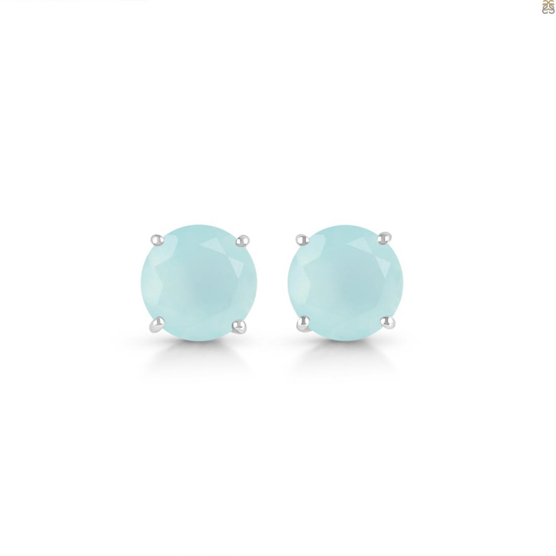 Blue Chalcedony Stud Earring BLX-RDE-1437.