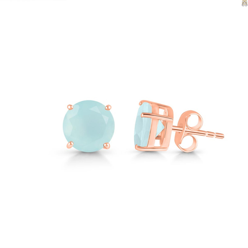 Blue Chalcedony Stud Earring BLX-RDE-1437.