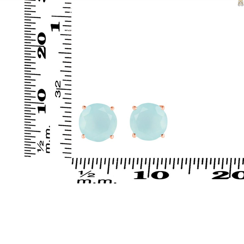 Blue Chalcedony Stud Earring BLX-RDE-1438.