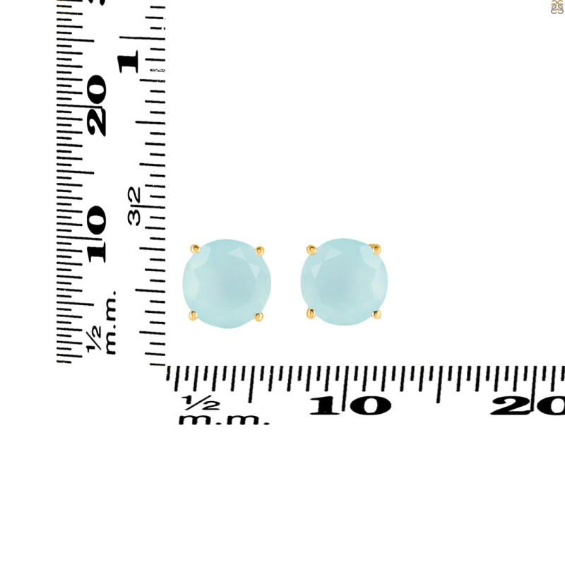 Blue Chalcedony Stud Earring BLX-RDE-1438.