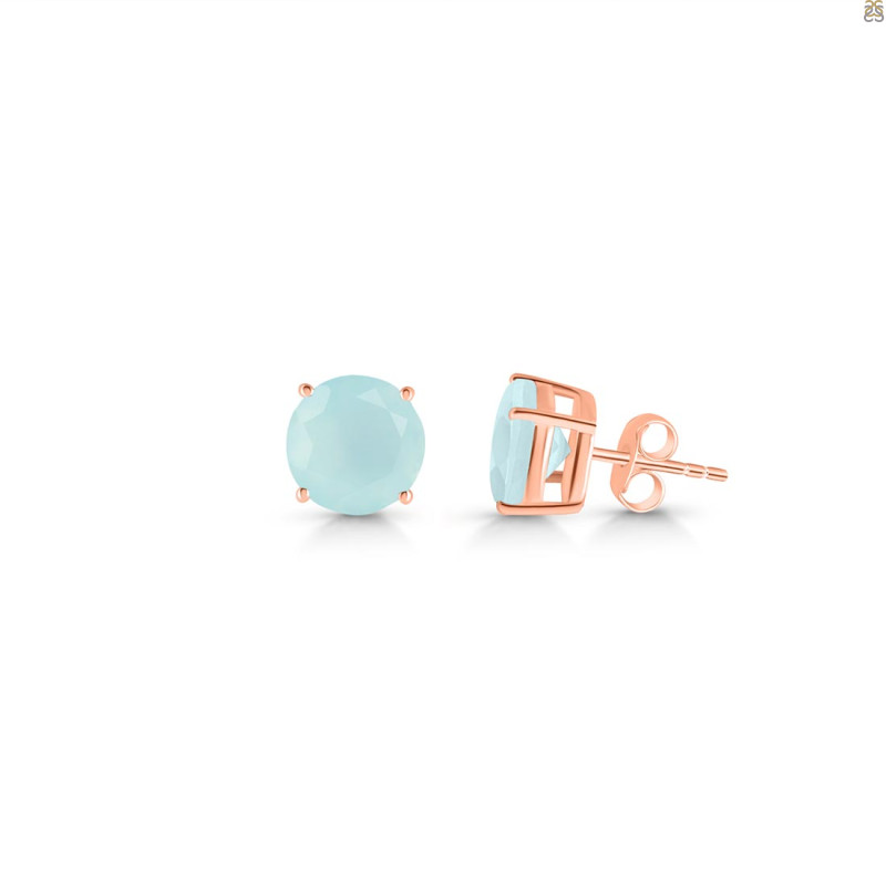 Blue Chalcedony Stud Earring BLX-RDE-1438.