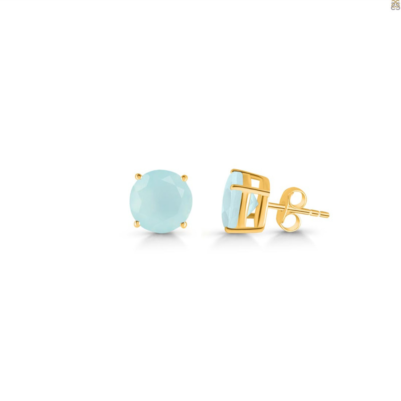 Blue Chalcedony Stud Earring BLX-RDE-1438.