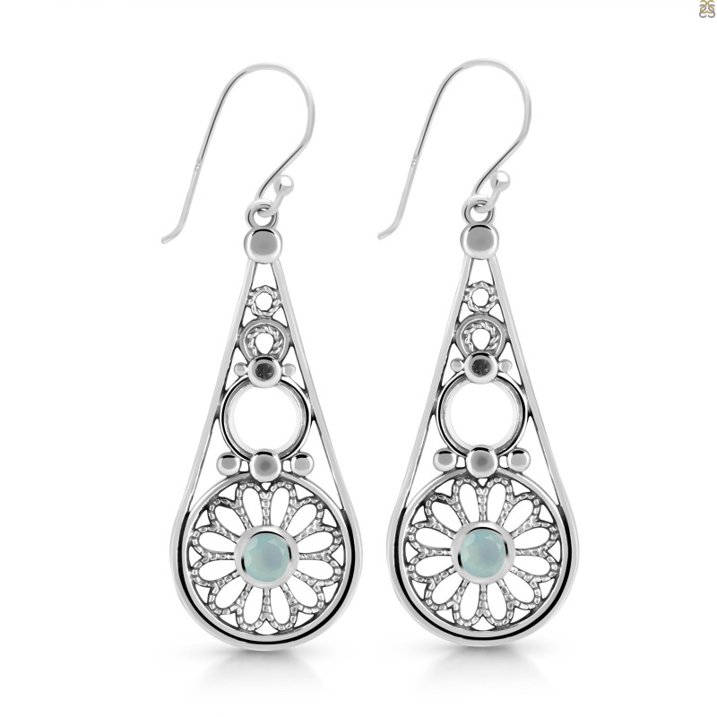 Blue Chalcedony Earring BLX-RDE-572.