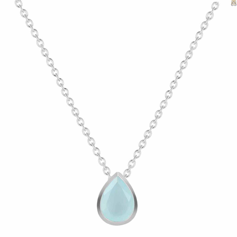 Blue Chalcedony Necklace BLX-RDN-410.