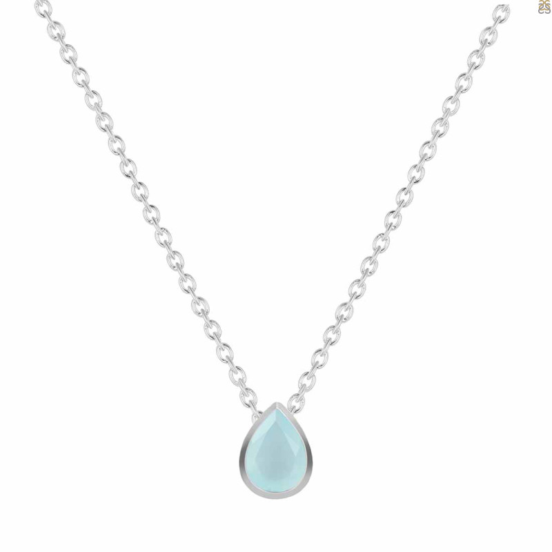 Blue Chalcedony Necklace BLX-RDN-451.