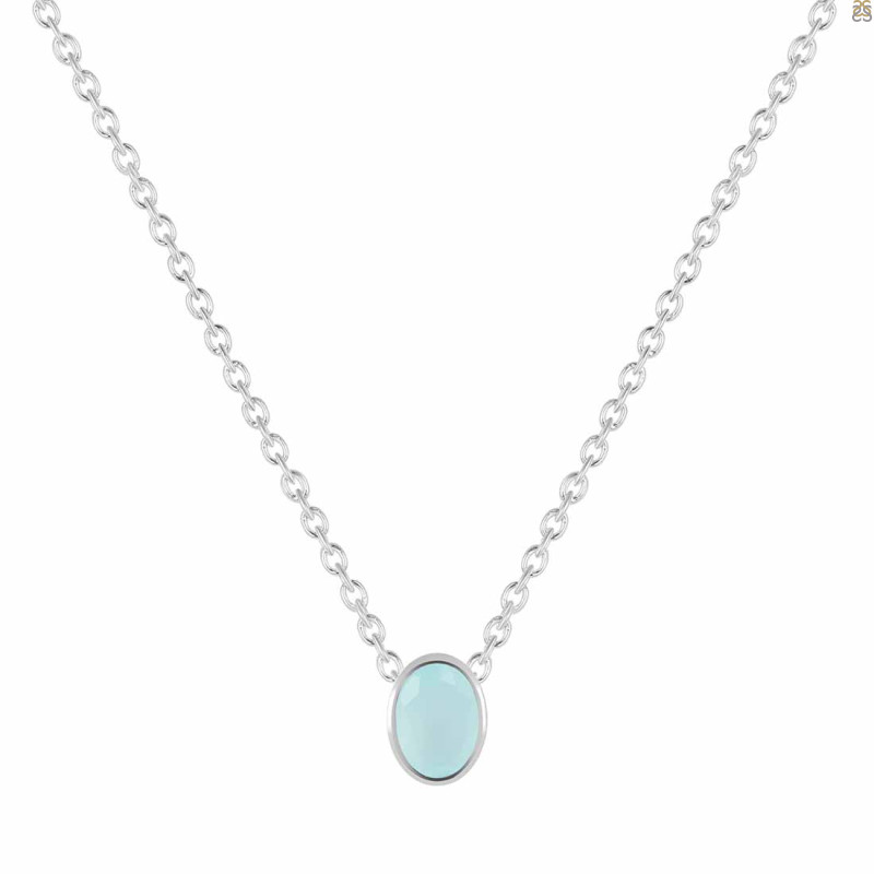 Blue Chalcedony Necklace BLX-RDN-453.
