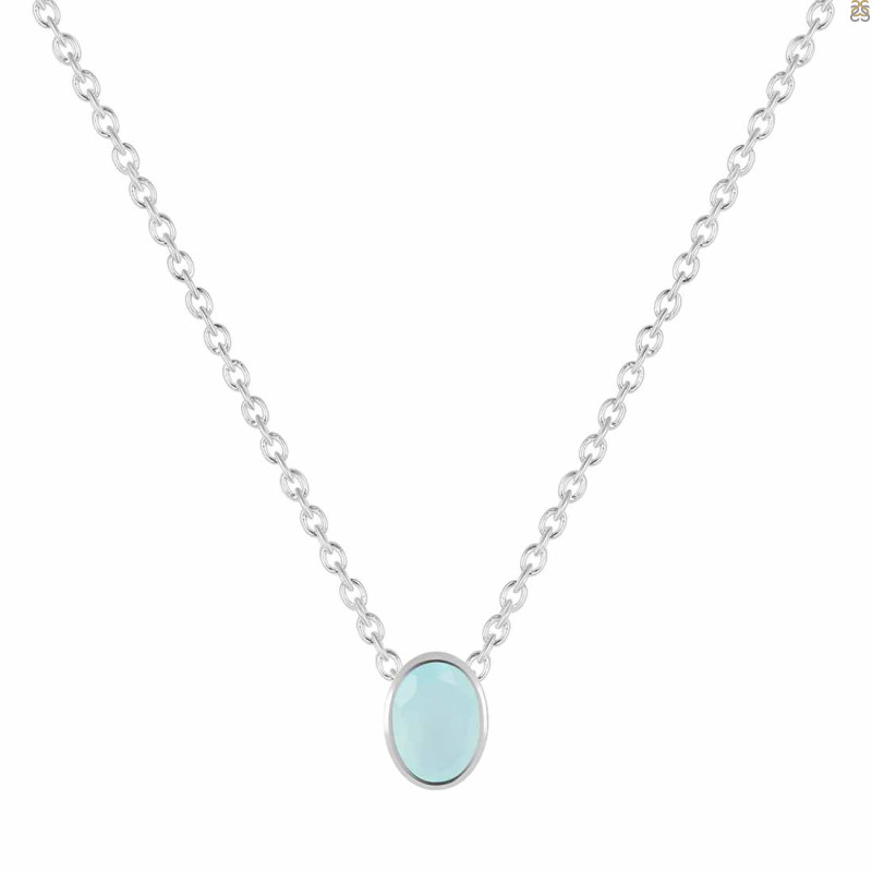 Blue Chalcedony Necklace BLX-RDN-454.