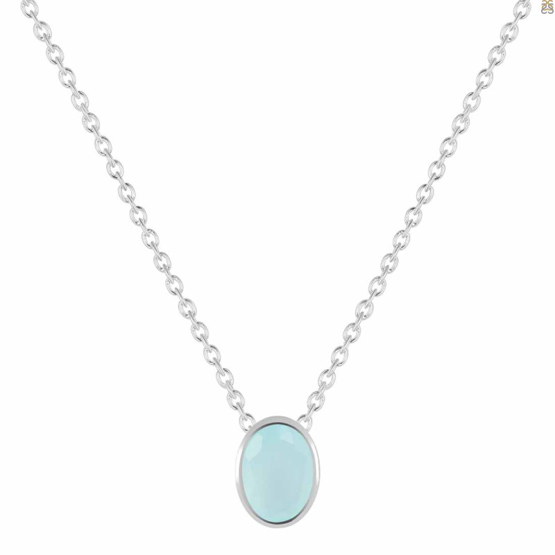 Blue Chalcedony Necklace BLX-RDN-455.