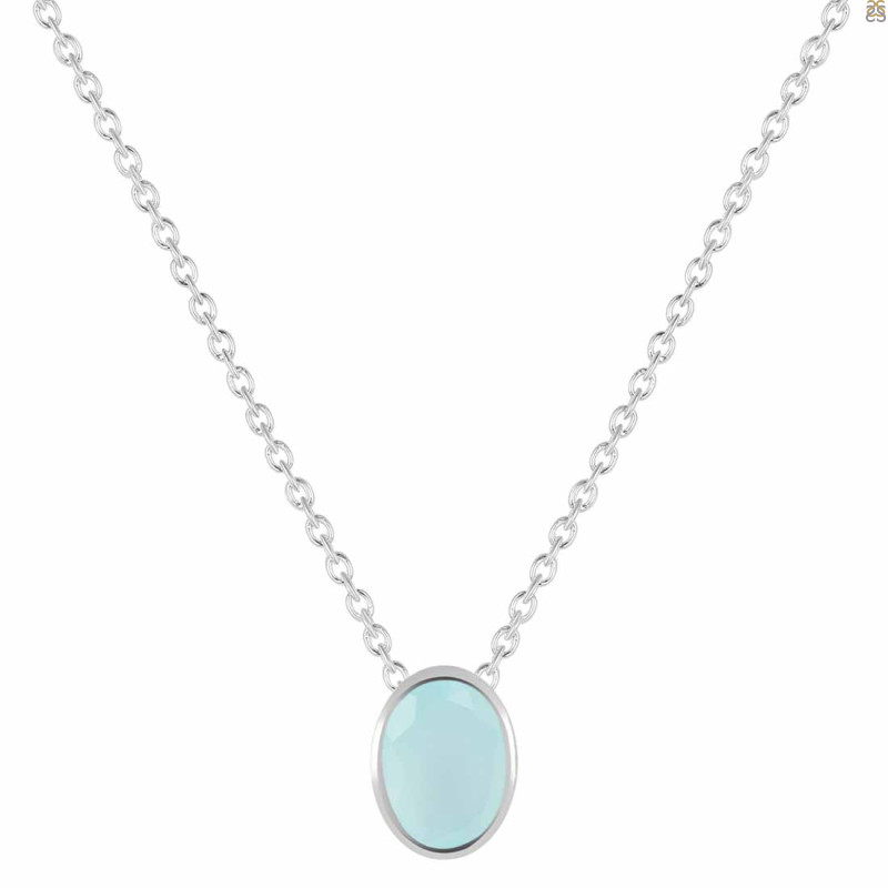 Blue Chalcedony Necklace BLX-RDN-456.
