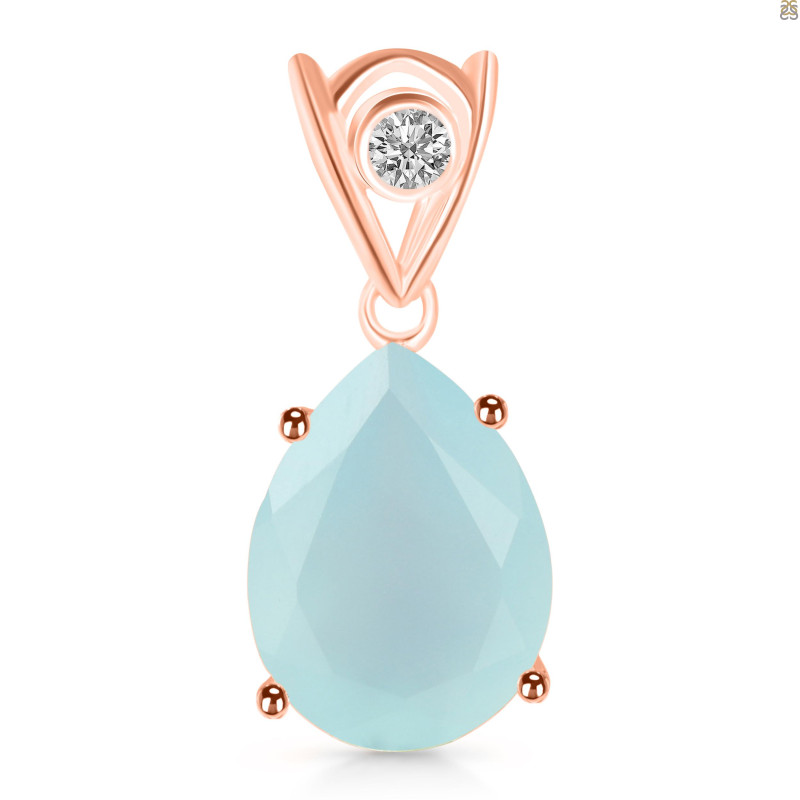 Blue Chalcedony Pendant BLX-RDP-481-V-LOOP.