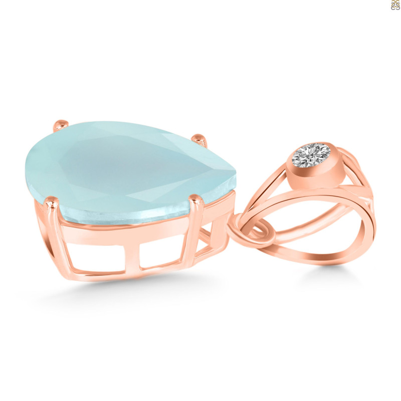 Blue Chalcedony Pendant BLX-RDP-481-V-LOOP.