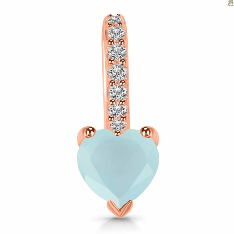 Blue Chalcedony & White Topaz Pendant BLX-RDP-540.