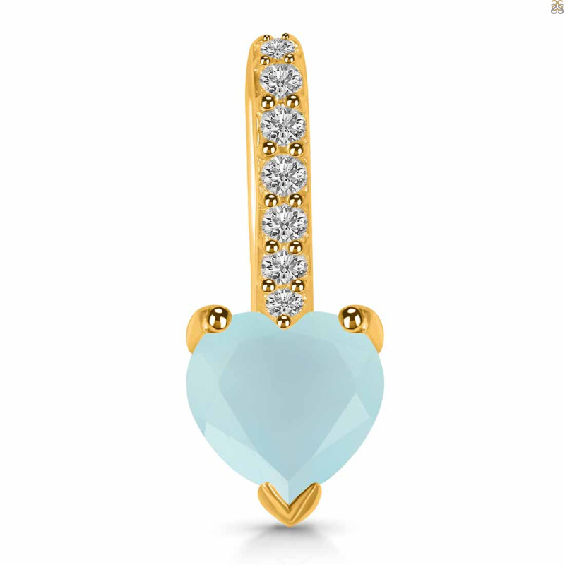 Blue Chalcedony & White Topaz Pendant BLX-RDP-540.