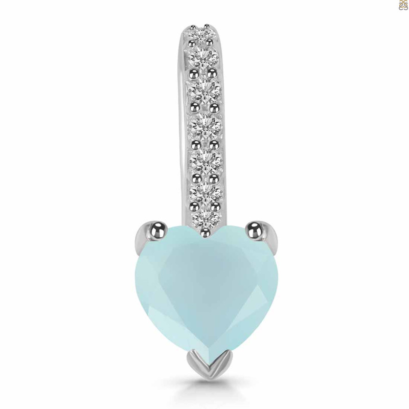 Blue Chalcedony & White Topaz Pendant BLX-RDP-540.