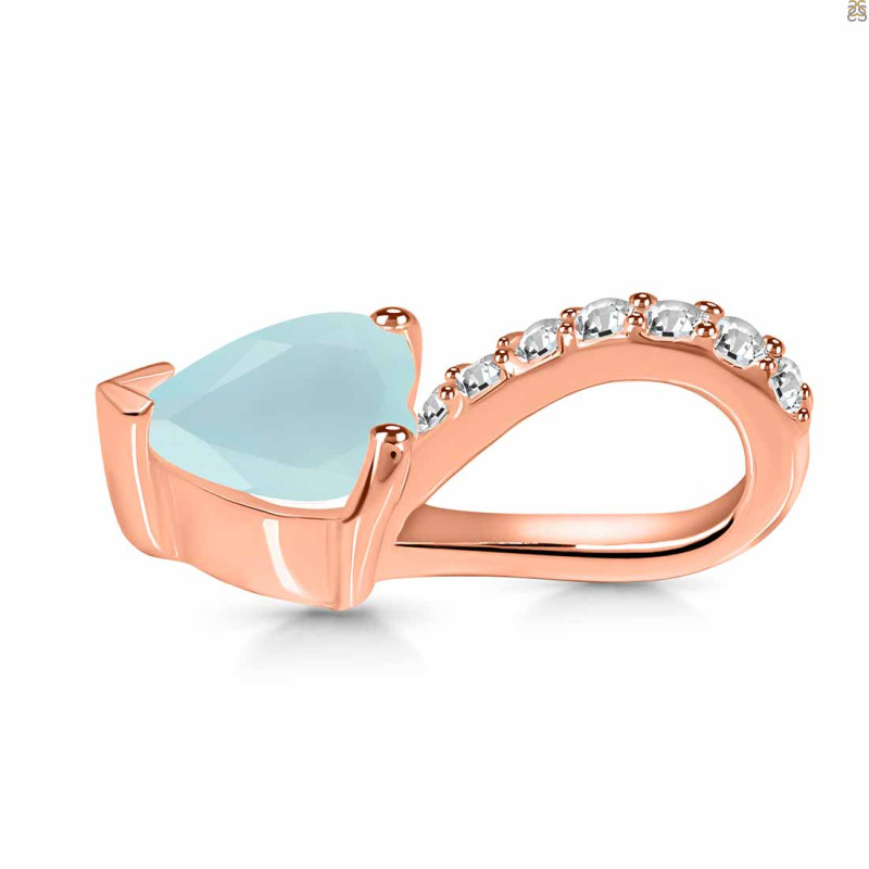 Blue Chalcedony & White Topaz Pendant BLX-RDP-540.