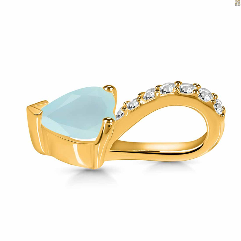 Blue Chalcedony & White Topaz Pendant BLX-RDP-540.