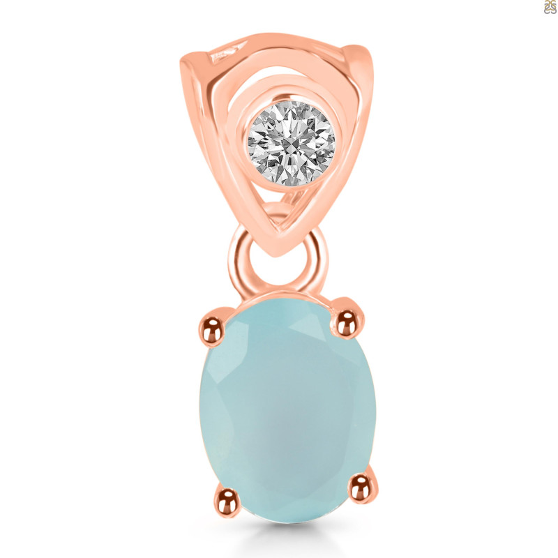 Blue Chalcedony Pendant BLX-RDP-551-V-LOOP.
