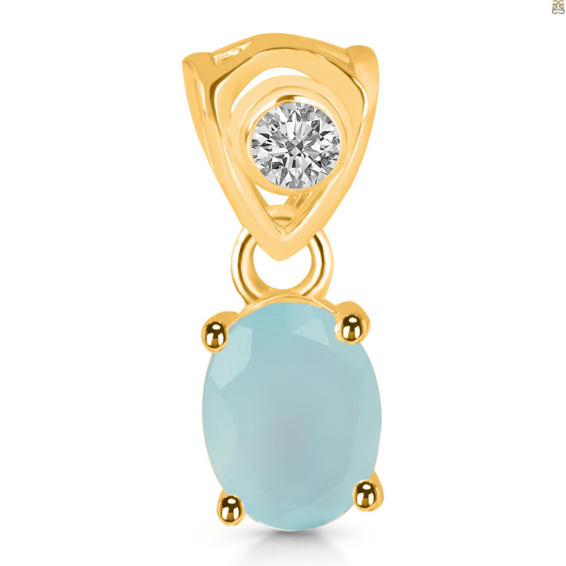 Blue Chalcedony Pendant BLX-RDP-551-V-LOOP.