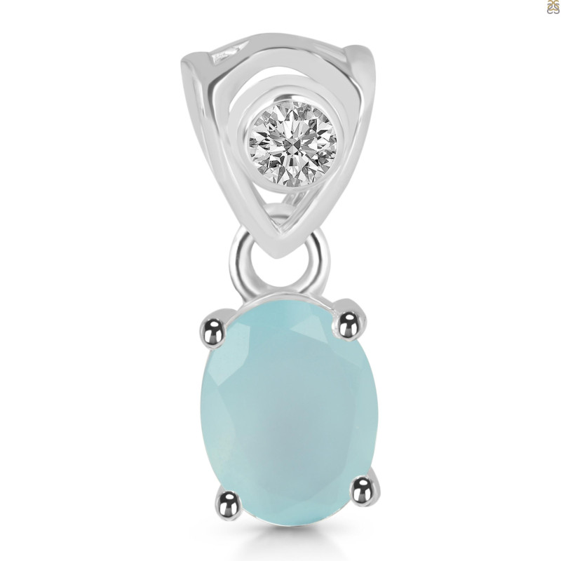 Blue Chalcedony Pendant BLX-RDP-551-V-LOOP.