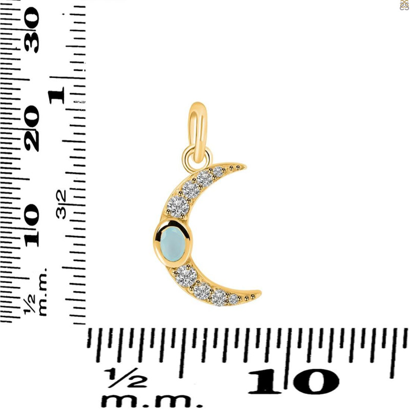 Blue Chalcedony & White Topaz Pendant BLX-RDP-691.
