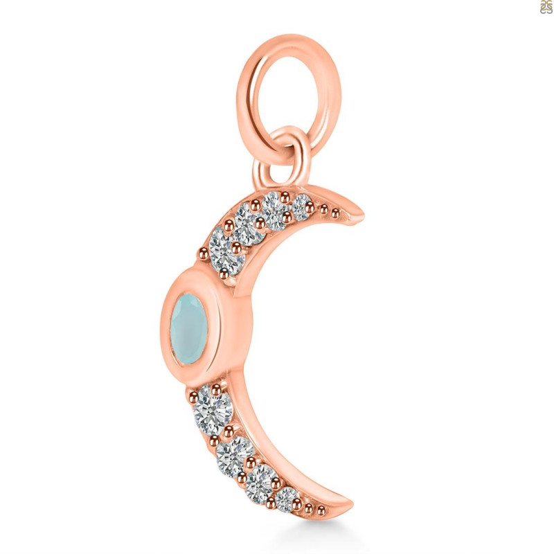Blue Chalcedony & White Topaz Pendant BLX-RDP-691.