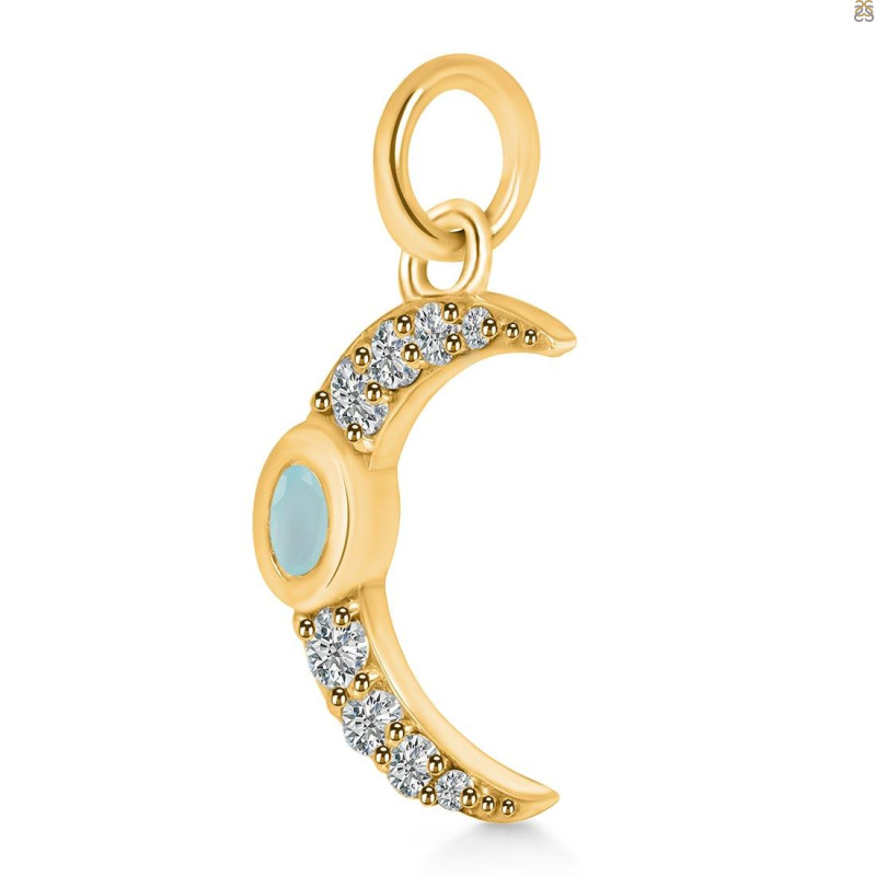 Blue Chalcedony & White Topaz Pendant BLX-RDP-691.