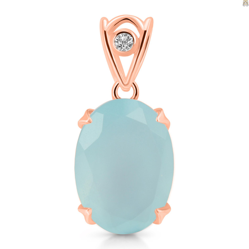 Blue Chalcedony Pendant BLX-RDP-744-V-LOOP.
