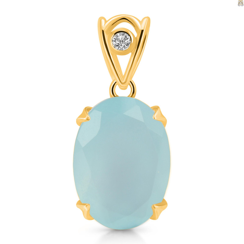 Blue Chalcedony Pendant BLX-RDP-744-V-LOOP.